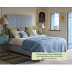 Small Double Bed Mull Customers Own Material 165cm High Headend Low Footend Self Buttoned Self Piped