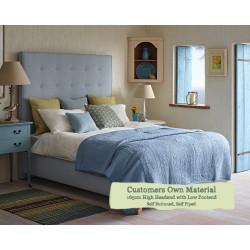 Emperor Bed Mull Customers Own Material 165cm High Headend Low Footend Self Buttoned Self Piped