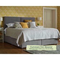 Super King Coll Bed Zip and Link Customers Own Material Self Piped Removable Cover Chrome Glides