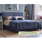 Kingsize Coll Bed Zip and Link Customers Own Material Contrast Piped Removable Cover Chrome Glides