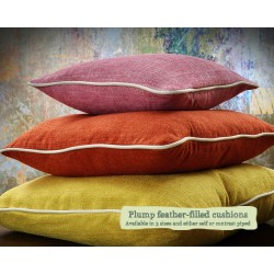 15ins 19ins and 22ins Scatter Cushions Contrast Piped in House Cotton Vanilla