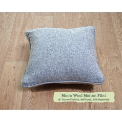 19ins Scatter Cushion Moon Wool Melton Flint Self Piped