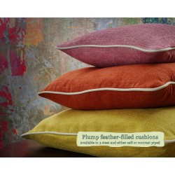 15ins 19ins and 22ins Scatter Cushions Contrast Piped in House Cotton Vanilla