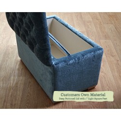 Medium Ottoman Customers Own Material Deep Buttoned Lid 1ins Light Square Foot