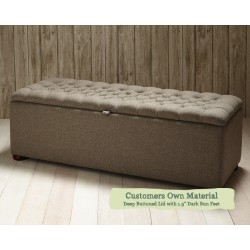 Grand Ottoman Customers Own Material Deep Buttoned Lid 1.5ins Dark Bun Foot
