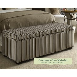 Grand Ottoman Customers Own Material Plain Lid 1.5ins Dark Bun Foot