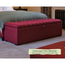 Supreme Ottoman Customers Own Material Deep Buttoned Lid 1ins Dark Square Foot