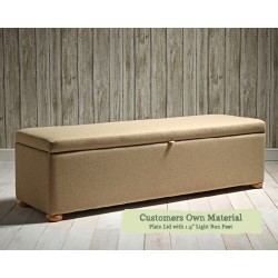 Supreme Ottoman Customers Own Material Plain Lid 1.5ins Light Bun Foot