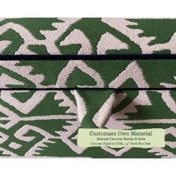 Caldey Ottoman Manuel Canovas Kerala Prairie Contrast Piped COM 1.5ins Dark Bun Feet