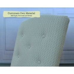 Lossie Chair Customers Own Material Self Piped Buttoned and Reveal