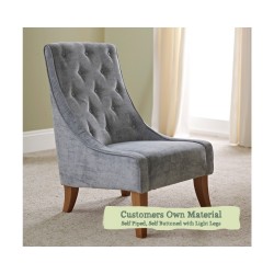 Penterry Chair Customers Own Material Self Piped Self Buttoned Light Legs