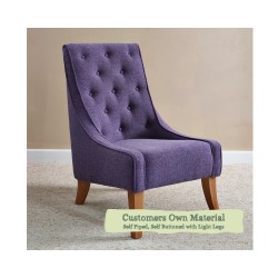 Penterry Chair Customers Own Material Self Piped Self Buttoned Light Legs