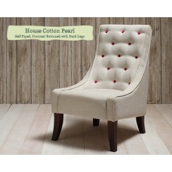 Penterry Chair House Cotton Pearl Self Piped Contrast Buttoned COM Dark Legs