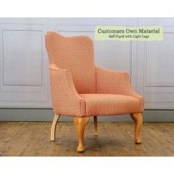 Eden Chair Customers Own Material Self Piped Light Legs