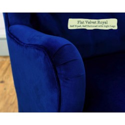 Bowmont Chair Flat Velvet Royal Self Piped Self Buttoned Light Legs