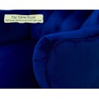 Bowmont Chair Flat Velvet Royal Self Piped Self Buttoned Light Legs