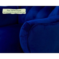 Bowmont Chair Flat Velvet Royal Self Piped Self Buttoned Light Legs