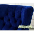 Bowmont Chair Flat Velvet Royal Self Piped Self Buttoned Light Legs