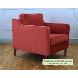 Helmsdale Chair Customers Own Material Self Piped Dark Legs