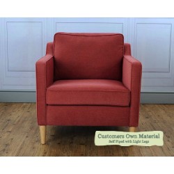 Helmsdale Chair Customers Own Material Self Piped Light Legs