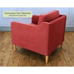 Helmsdale Chair Customers Own Material Self Piped Light Legs