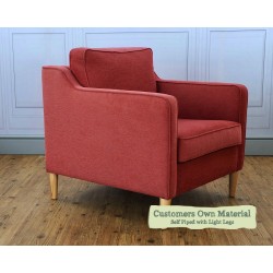 Helmsdale Chair Customers Own Material Self Piped Light Legs