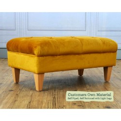 Teviot Chair Customers Own Material Self Piped Self Buttoned Light Legs