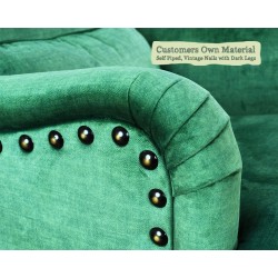 Esk Chair Customers Own Material Self Piped Vintage Nails Dark Legs