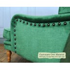 Esk Chair Customers Own Material Self Piped Vintage Nails Light Legs