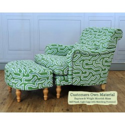 Esk Chair Rapture and Wright Moorish Maze Self Piped Light Legs