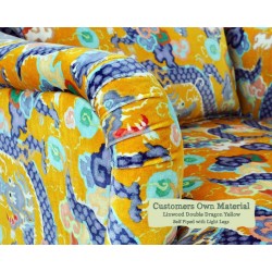 Esk Chair Linwood Double Dragon Yellow Self Piped Light Legs