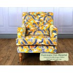 Esk Chair Linwood Double Dragon Yellow Self Piped Light Legs