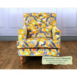 Esk Chair Linwood Double Dragon Yellow Self Piped Light Legs