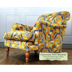 Esk Chair Linwood Double Dragon Yellow Self Piped Light Legs