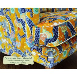 Esk Chair Linwood Double Dragon Yellow Self Piped Light Legs