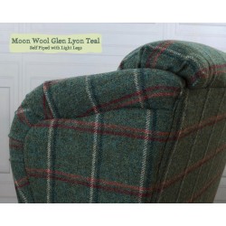 Lyon Chair Moon Wool Glen Lyon Teal Self Piped Light Legs