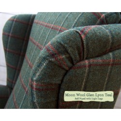 Lyon Chair Moon Wool Glen Lyon Teal Self Piped Light Legs