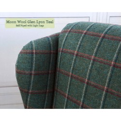Lyon Chair Moon Wool Glen Lyon Teal Self Piped Light Legs