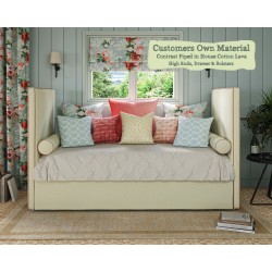 Harris Daybed Customers Own Material Contrast Piped House Cotton Lava High Ends Drawer Bolsters