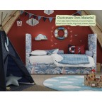 Harris Flexibed Port Isaac Sailor Nautical Contrast Piped House Cotton Vanilla High Ends Drawer Bolsters