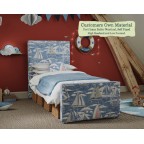 Harris Flexibed Port Isaac Sailor Nautical Contrast Piped House Cotton Vanilla High Headend Low Footend