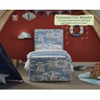 Harris Flexibed Port Isaac Sailor Nautical Contrast Piped House Cotton Vanilla High Headend Low Footend