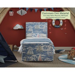 Harris Flexibed Port Isaac Sailor Nautical Contrast Piped House Cotton Vanilla High Headend Low Footend