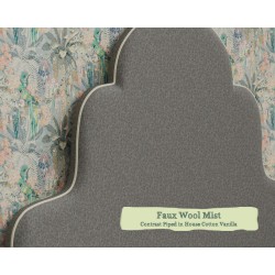 Single Bed Eigg Faux Wool Mist Contrast Piped House Cotton Vanilla