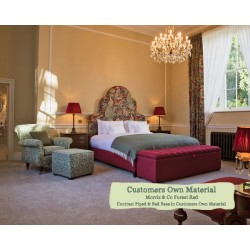 Emperor Bed Eigg Morris & Co Forest Red Contrast Piped and Bed Base Customers Own Material