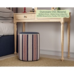 Florence Dressing Table Stool in Mulberry Home Shelter Stripe 2