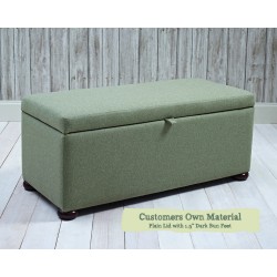 Large Ottoman Customers Own Material Plain Lid 1.5ins Dark Bun Foot