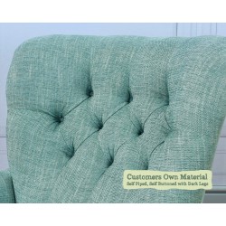 Nairn Chair Customers Own Material Self Piped Self Buttoned Dark Legs