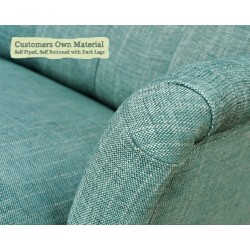 Nairn Chair Customers Own Material Self Piped Self Buttoned Dark Legs