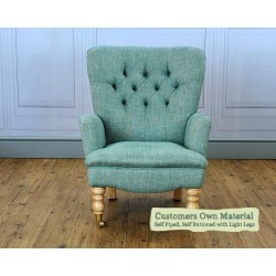 Nairn Chair Customers Own Material Self Piped Self Buttoned Light Legs